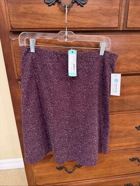 Margaret M Marled Plum A-Line Skirt with Speckle